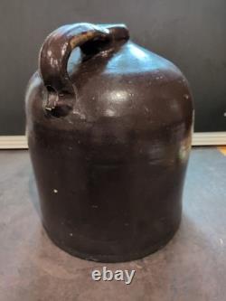 Antique 2-Gallon Whiskey Jug Brown Stoneware Beehive Crock Farmhouse Moonshine
