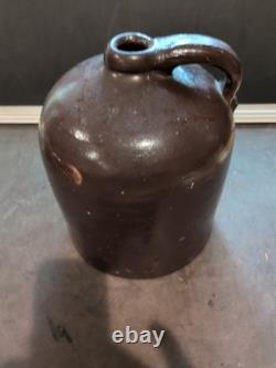 Antique 2-Gallon Whiskey Jug Brown Stoneware Beehive Crock Farmhouse Moonshine