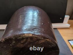 Antique 2-Gallon Whiskey Jug Brown Stoneware Beehive Crock Farmhouse Moonshine