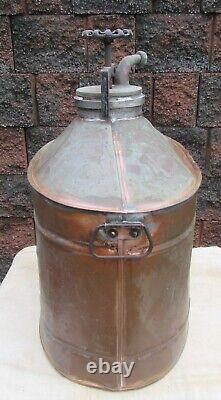 Antique American Folk Art Vintage Copper Moonshine Still Distilling Pot Boiler