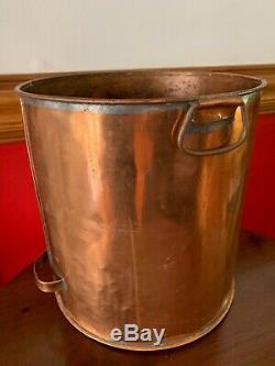 Antique Copper 12 Prohibition Whiskey Moonshine Beer Still Bucket Stock Pot