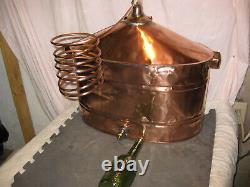 Antique Copper 7-8 Gallon OVAL Moonshine Still withCoil + Bottle- A MAN CAVE MUST