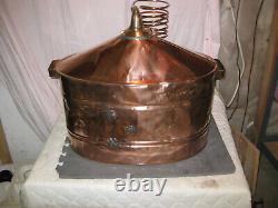 Antique Copper 7-8 Gallon OVAL Moonshine Still withCoil + Bottle- A MAN CAVE MUST