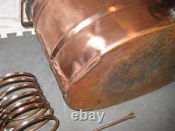 Antique Copper 7-8 Gallon OVAL Moonshine Still withCoil + Bottle- A MAN CAVE MUST