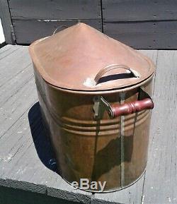 Antique Copper Boiler Moonshine Still with Tapered Dome Top Lid 1900s Era