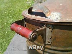 Antique Copper Boiler Moonshine Still with Tapered Dome Top Lid 1900s Era