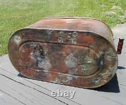 Antique Copper Boiler Moonshine Still with Tapered Dome Top Lid 1900s Era