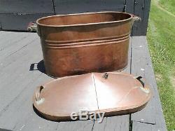 Antique Copper Boiler Moonshine Still with Tapered Dome Top Lid 1900s Era