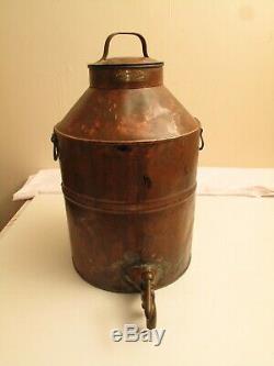 Antique Copper Jug Spigot Moonshine Whiskey Still Thumper 1800s Boston Union St