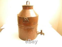 Antique Copper Jug Spigot Moonshine Whiskey Still Thumper 1800s Boston Union St