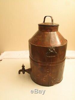 Antique Copper Jug Spigot Moonshine Whiskey Still Thumper 1800s Boston Union St