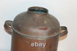 Antique Copper Metal Still Vessel With Handles Primitive Country Farm Moonshine