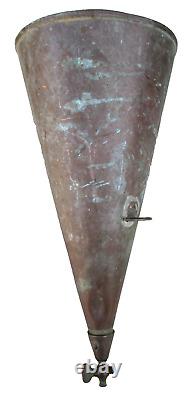 Antique Copper Moonshine Still Funnel Piece withSpigot Valve, Handles 17-1/2 x 8