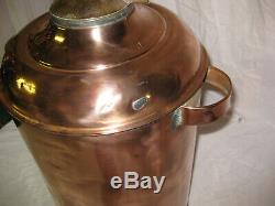 Antique Copper Moonshine Still with Coil + Corked Wine Bottle 6-7 Gallon Still