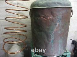 Antique Copper Moonshine Still with Coil EMPTY Large, Display