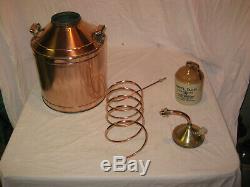 Antique Copper Moonshine Still with Coil +Jug 3-4 Gallon Still LQQK