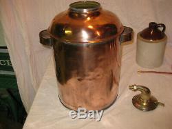 Antique Copper Moonshine Still with Coil +Jug 4-5 Gallon Still LQQK