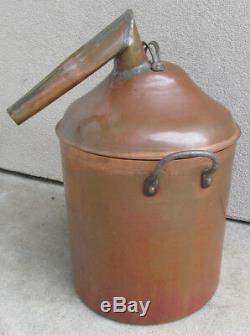 Antique Copper Moonshine Tank Still Bar Kitchen Thumper Whiskey 18 Neat Old