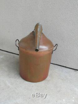 Antique Copper Moonshine Tank Still Bar Kitchen Thumper Whiskey 18 Neat Old