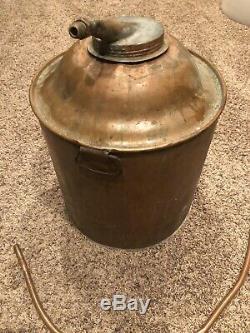 Antique Copper Moonshine Whiskey Still Pot Boiler Tub Primitive