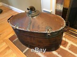 Antique Copper Moonshine Whiskey Still Pot Boiler wIth Spout