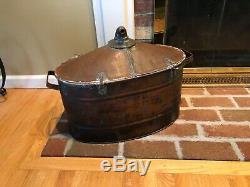 Antique Copper Moonshine Whiskey Still Pot Boiler wIth Spout