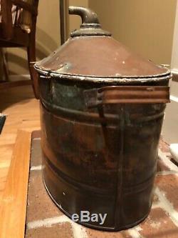 Antique Copper Moonshine Whiskey Still Pot Boiler wIth Spout