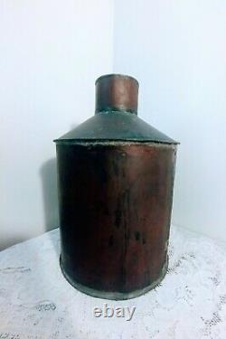 Antique Copper Moonshine Whiskey Still Pot Vessel Container