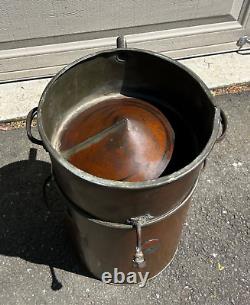 Antique Copper hand made Moonshine Still Vessel 20 x 11-3/4