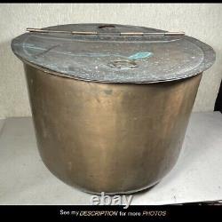 Antique Large Copper Moonshine Still Round Tub Hinged Cover