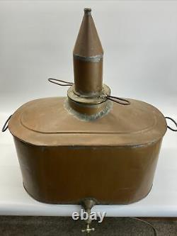 Antique Large Copper Moonshine Still Whiskey Threaded Top