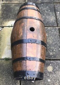 Antique Oak Whiskey Barrel 1835 Bourbon Makers + Copper Still Pipe Moonshine