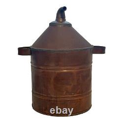 Antique Pre Prohibition Era Moonshine Copper Still Handles Lid Liquor Patina