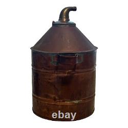 Antique Pre Prohibition Era Moonshine Copper Still Handles Lid Liquor Patina