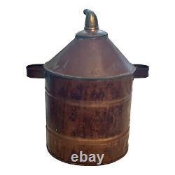 Antique Pre Prohibition Era Moonshine Copper Still Handles Lid Liquor Patina