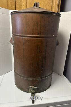 Antique Primitive Copper Moonshine Whiskey Still Water Cooler Boiler Spigot