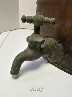 Antique Primitive Copper Moonshine Whiskey Still Water Cooler Boiler Spigot