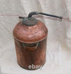 Antique Primitive Moonshine Still Thumper with Handles, Threaded Lid and Spout