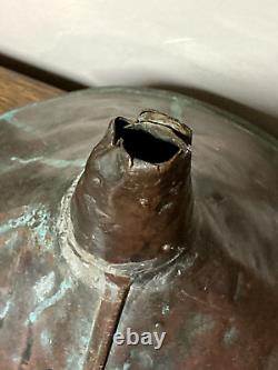 Antique Primitive Soldered Copper Moonshine Whiskey Still Funnel 13 Diameter