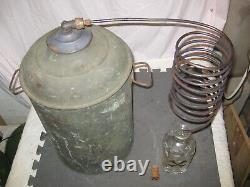Antique RARE Copper Moonshine Still withCoil + Moonshine Bottle-A MAN CAVE MUST