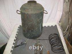 Antique RARE Copper Moonshine Still withCoil + Moonshine Bottle-A MAN CAVE MUST