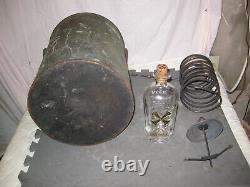 Antique RARE Copper Moonshine Still withCoil + Moonshine Bottle-A MAN CAVE MUST