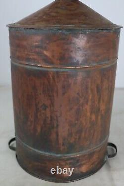 Antique Soldered Copper Double Handled Large Moonshine Still Funnel Piece