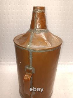 Antique VTG Copper Moonshine Still Barrel with Handle 16 Tall