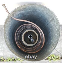Antique Vintage Copper Moonshine Still Distiller Pot & Old Stoneware Whiskey Jug