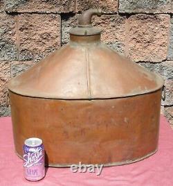 Antique Vintage Copper Moonshine Still Distilling Pot Boiler Brass Threaded Top