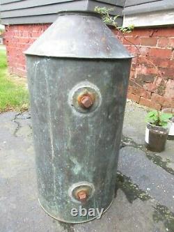 Antique Vintage Copper Moonshine Still Pot Boiler Tank Threaded Top