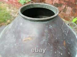 Antique Vintage Copper Moonshine Still Pot Boiler Tank Threaded Top