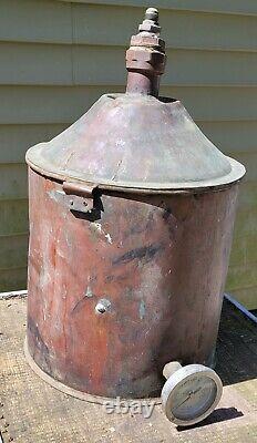Antique Vintage Copper Moonshine Still Pot Boiler Threaded Top 5 Gallon