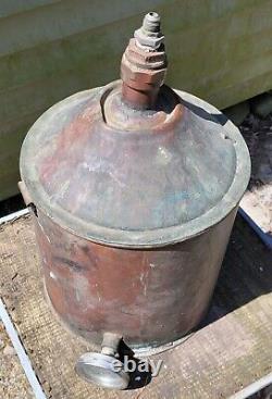 Antique Vintage Copper Moonshine Still Pot Boiler Threaded Top 5 Gallon